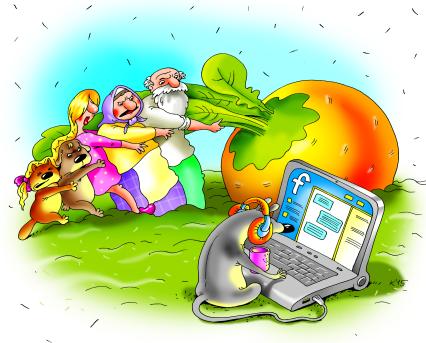 Карикатура на тему интернет-зависимости.