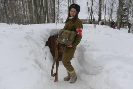 Смоленская область. Военно-историческая реконструкция боя под урочищем Быково, в котором погиб заслон, прикрывший отступление 20-й кавалерийской дивизии в 1942 г.