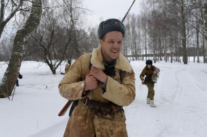 Смоленская область. Военно-историческая реконструкция боя под урочищем Быково, в котором погиб заслон, прикрывший отступление 20-й кавалерийской дивизии в 1942 г.