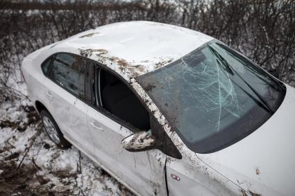 Ставрополь.  Автомобиль, пострадавший в результате ДТП.