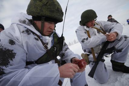 Башкирия. Саперы инженерных  войск на военном полигоне Алкино-2 во время специальных учений ко Дню инженерных войск.