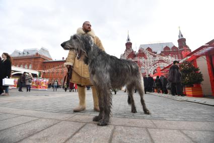 Москва.  Участники фестиваля  `Московская Масленица`на  Манежной площади.