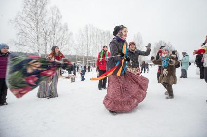 Челябинская область. Народные гуляния, посвященные проводам Широкой Масленицы.