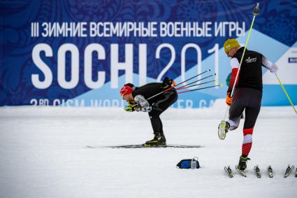 Сочи.  Тренировка участников соревнований  на III Всемирных зимних военных играх .