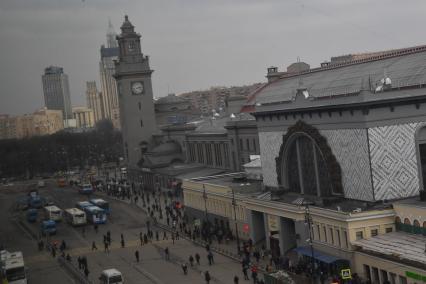 Москва.  Вид на площадь Киевского Вокзала.