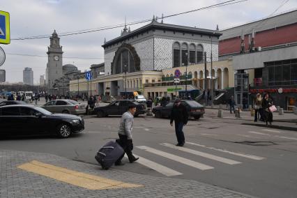 Москва.  Вид на площадь Киевского Вокзала.