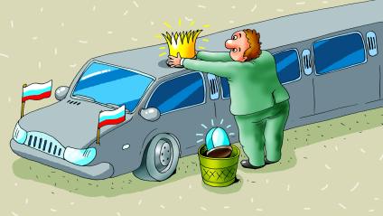 Карикатура на тему восстановления монархии в России.