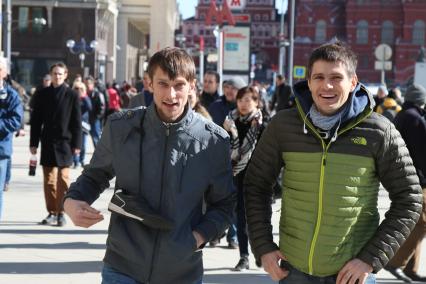 Москва.  Несанкционированная акция против коррупции сторонников оппозиционера Алексея Навального на Тверской улице.