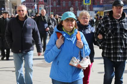 Москва.  Несанкционированная акция против коррупции сторонников оппозиционера Алексея Навального на Тверской улице.