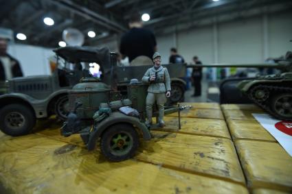 Москва. Макет военной техники , представленный на выставке  Moscow Hobby Expo 2017 в МВЦ`Крокус Экспо`.