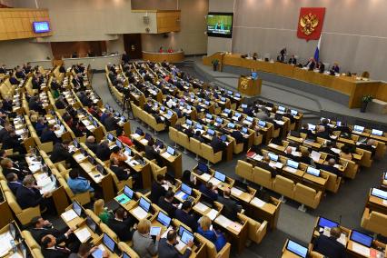 Москва.  На пленарном заседании Государственной думы РФ.