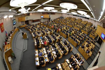 Москва.  На пленарном заседании Государственной думы РФ.