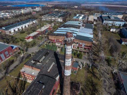 Украина, Донецкая область, Ясиноватое. Вид сверху на цеха   Машиностроительного завода.