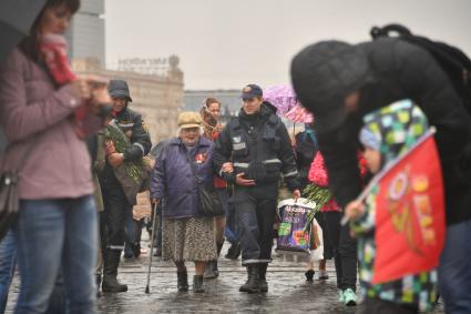 Москва. Ветеран  Великой Отечественной Войны во  время празднования Дня Победы на Поклонной горе.