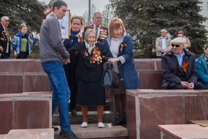 Уфа. Ветераны Великой Отечественной войны во время  праздника, посвященного 72-й годовщине Победы .