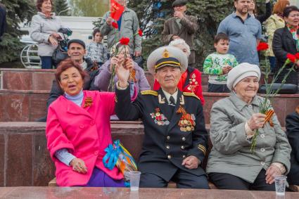 Уфа. Ветераны Великой Отечественной войны во время  праздника, посвященного 72-й годовщине Победы .