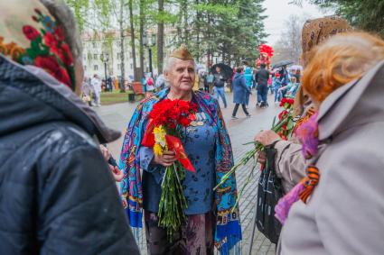 Уфа. Ветераны Великой Отечественной войны во время  праздника, посвященного 72-й годовщине Победы .