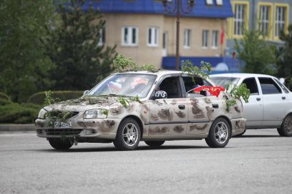 Ставрополь.  Во время автопробега в рамках общекраевой акции `Колонна имени Героя Советского Союза Ивана Алексеевича Щипакина `На Берлин!`,  посвященной 72-й годовщине Победы в Великой Отечественной войне.