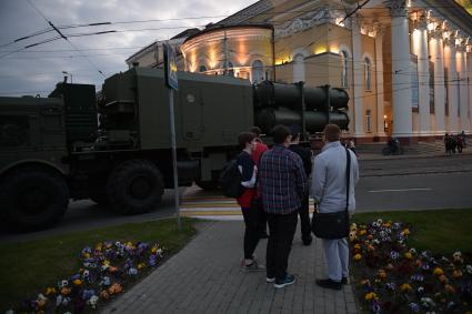 Калининград.   Береговой ракетный комплекс БАЛ  на репетиции  парада, посвященного 72-й годовщине Победы в Великой Отечественной войне.