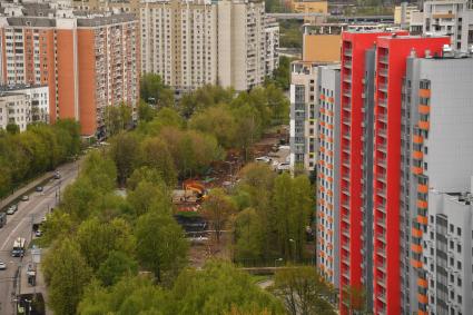 Москва.  Дома на улице Бескудниковский бульвар, в которые будут переселять жителей из хрущевок по программе реновации.