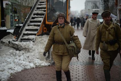 Нижний Новгород. Участники военно-истоического праздника в День народного единства.