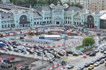 Москва. Реконструкция площади Тверской Заставы возле Белорусского вокзала.