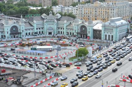 Москва. Реконструкция площади Тверской Заставы возле Белорусского вокзала.