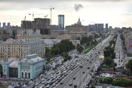 Москва. Реконструкция площади Тверской Заставы возле Белорусского вокзала.