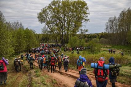 Кировская область.  Участники Великорецкого крестного хода.