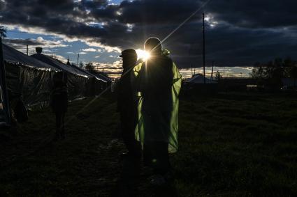 Кировская область.  Прибытие участников Великорецкого крестного хода  в село Монастырское