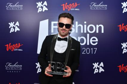 Москва.  Певец Александр Панайотов на VIII  церемонии вручения премии Fashion People Awards-2017 в Vegas City Hall.