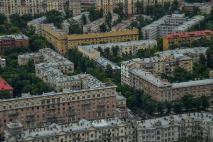 Москва.  Вид  с башен  делового центра `Москва-Сити`.