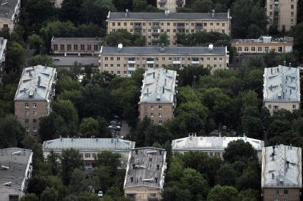 Москва. Вид на  город с башен  делового центра  `Москва-Сити `.