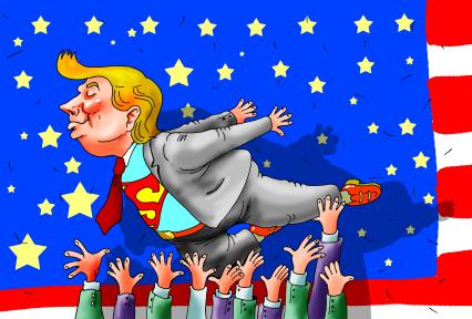 Карикатура на тему выборов Дональда Трампа в президенты США.