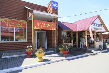 Алтайский край, с.Сростки. Торговые ряды на базаре в селе Сростки , где проходил фестиваль `Шукшинские дни на Алтае `.