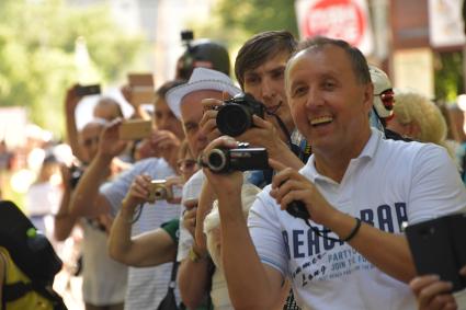 Москва.  Во время V ежегодного женского велопарада `Леди на велосипеде` в парке `Сокольники`.