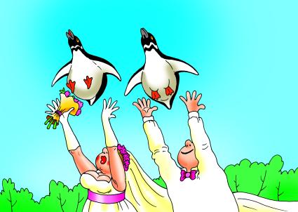 Карикатура на тему новости `В Московском зоопарке разрешили заключение браков`.