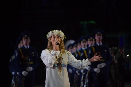 Москва. Торжественная церемония открытия X Международного военно-музыкального фестиваля `Спасская башня`.