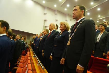 Екатеринбург. Евгений Куйвашев во время торжественной церемонии вступления в должность губернатора Свердловской области