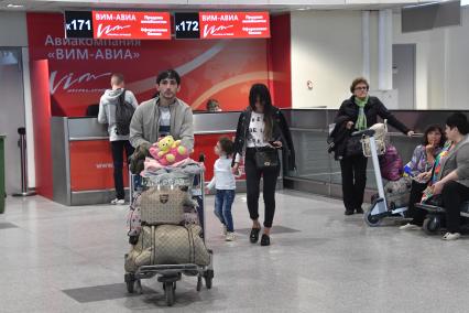 Москва. Задержка рейсов авиакомпании `ВИМ-Авиа` в аэропорту Домодедово.