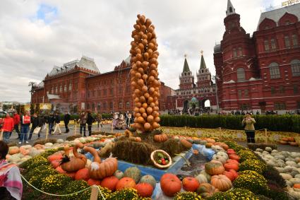 Москва. Декоративное оформление на гастрономическом фестивале `Золотая осень ` на Манежной площади.