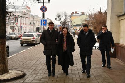 Ярославль. Председатель Правительства Ярославской области Дмитрий Степаненко, депутат Государственной думы России, летчик-космонавт Валентина Терешкова и временно исполняющий обязанности губернатора Ярославской области Дмитрий Миронов.