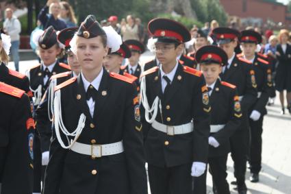 Москва. Церемония принятия присяги кадетских классов школы #1411.