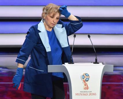Москва. На церемонии жеребьевки группового этапа чемпионата мира по футболу 2018 года в Государственном Кремлевском дворце.