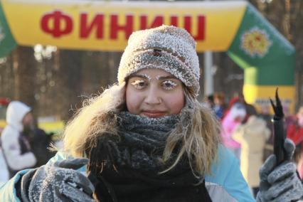 Барнаул. Участница лыжного праздника `Трасса здоровья`.