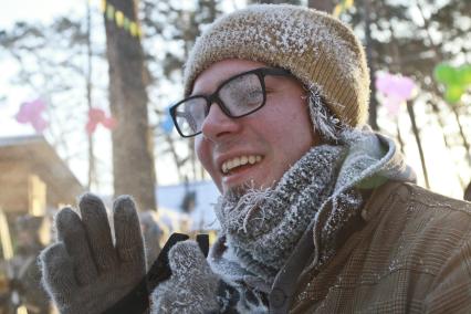 Барнаул. Участник лыжного праздника `Трасса здоровья`.