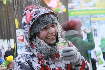 Барнаул. Участница лыжного праздника `Трасса здоровья`.