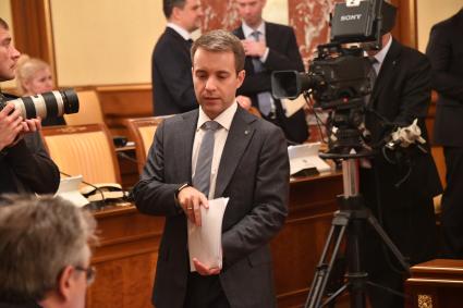 Москва. Министр связи и массовых коммуникаций РФ Николай Никифоров на заседании правительства РФ.