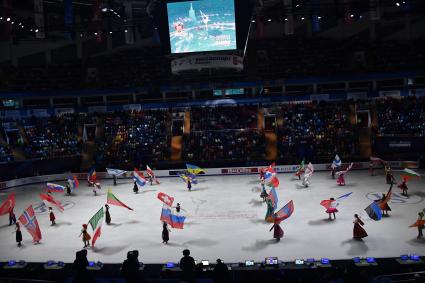 Москва. На церемонии открытия чемпионата Европы по фигурному катанию во Дворце спорта `Мегаспорт`.