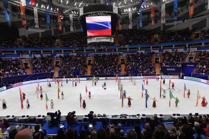 Москва. На церемонии открытия чемпионата Европы по фигурному катанию во Дворце спорта `Мегаспорт`.